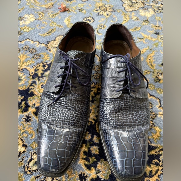 Stacy Adams Other - Sophisticated Genuine Leather Blue Crocodile Pattern Men's Shoes by Stacy Adams